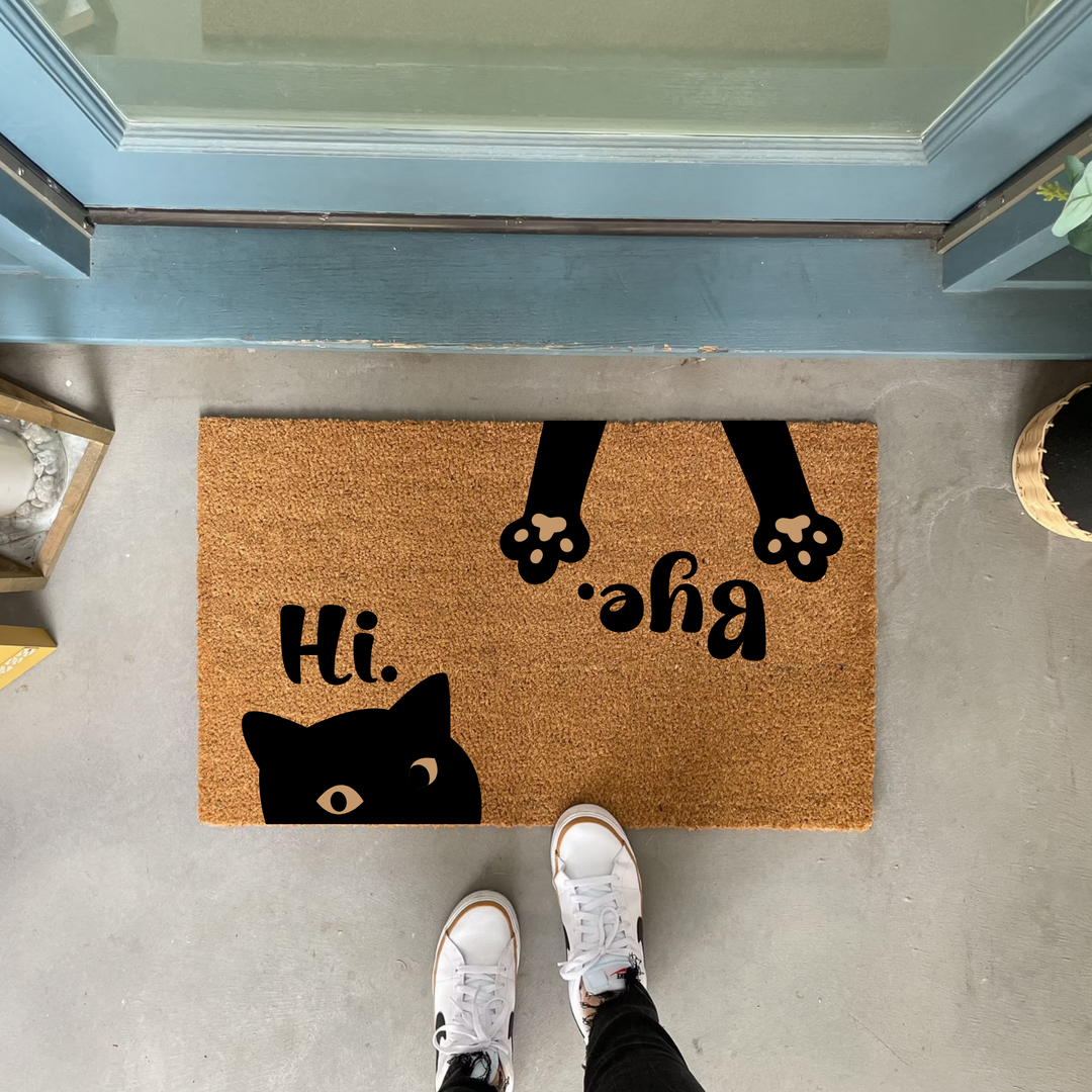 Hi Bye Cat Pet-Friendly Welcome Doormat