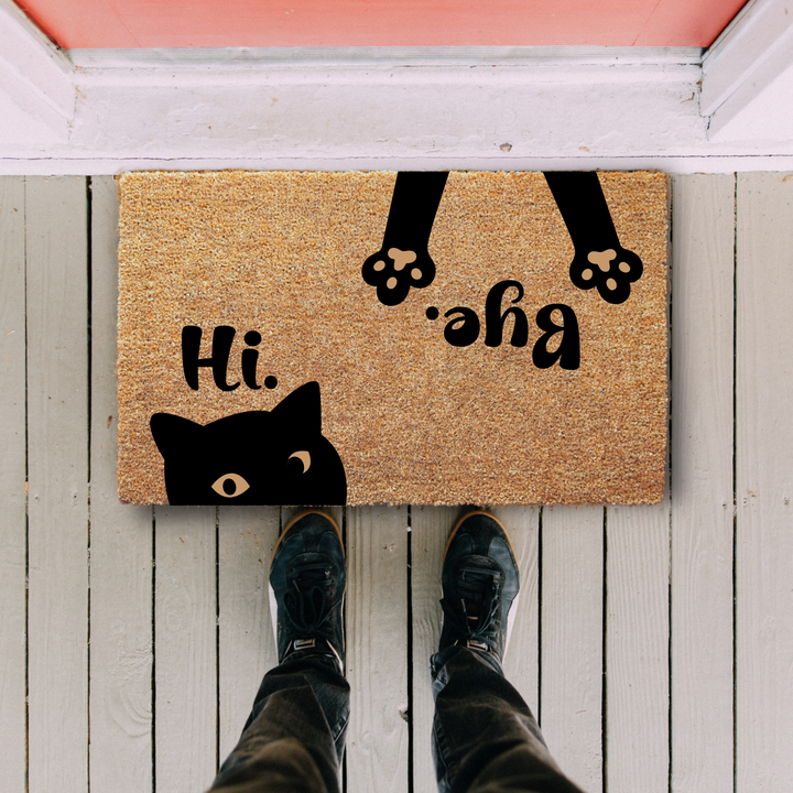 Hi Bye Cat Pet-Friendly Welcome Doormat