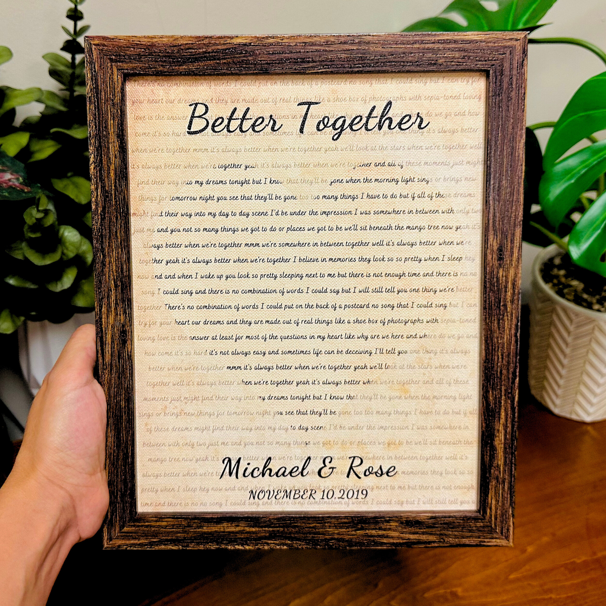 Custom Heart Lyrics Poster