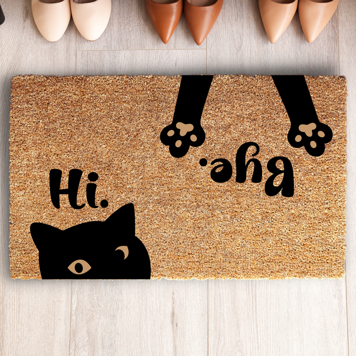 Hi Bye Cat Pet-Friendly Welcome Doormat