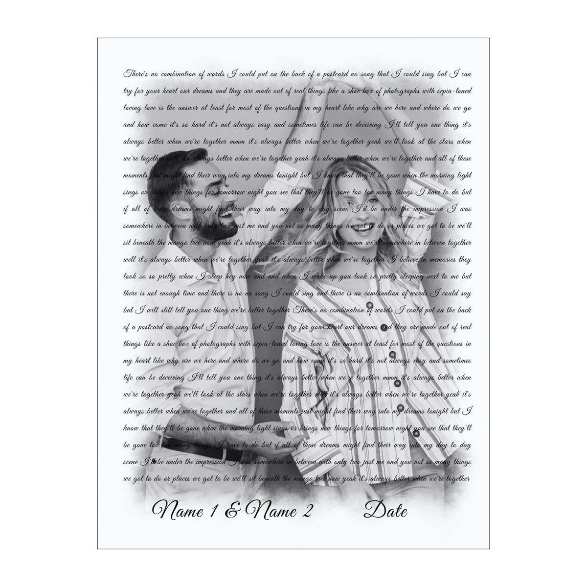 Custom Photo Lyrics Poster