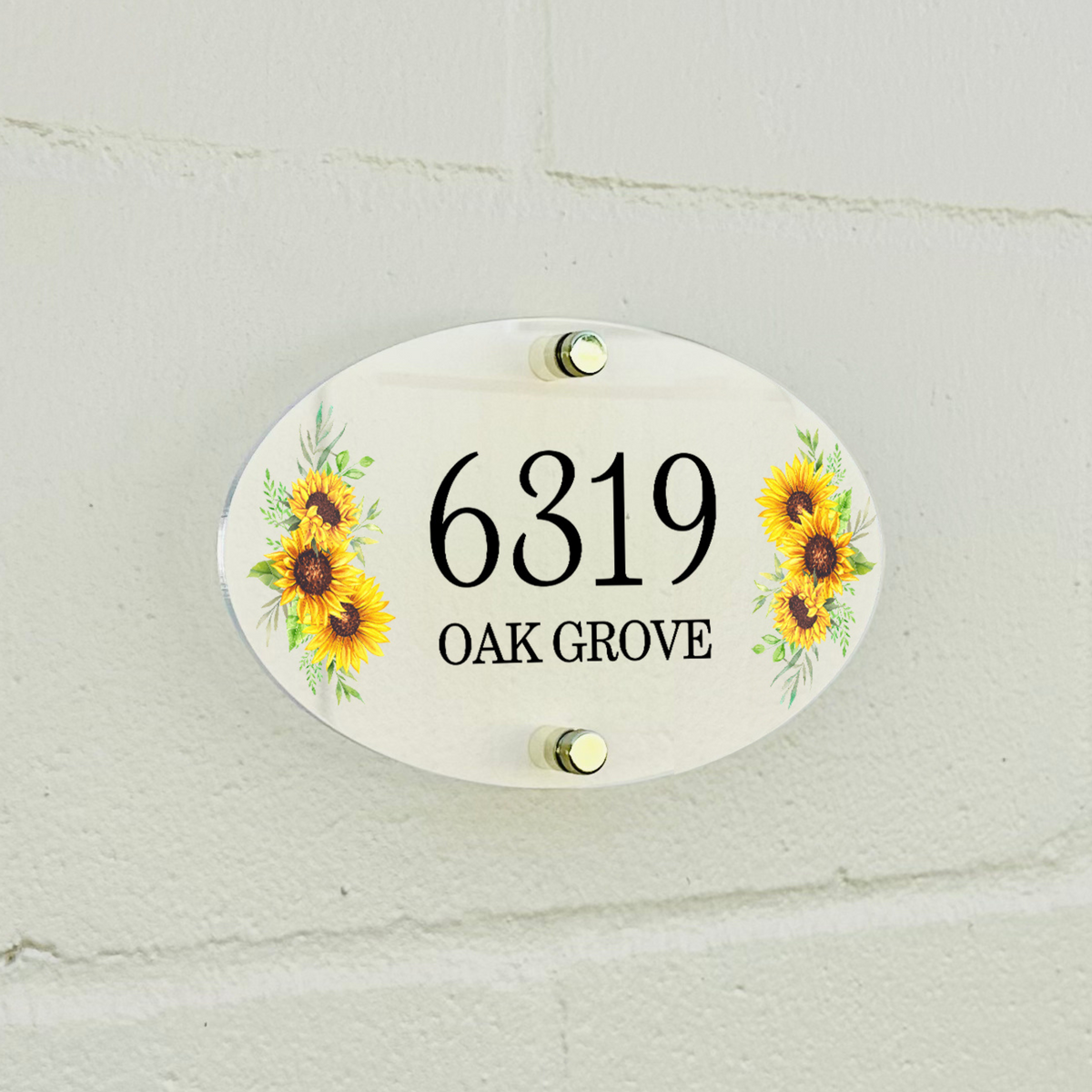 Floral House Number Sign
