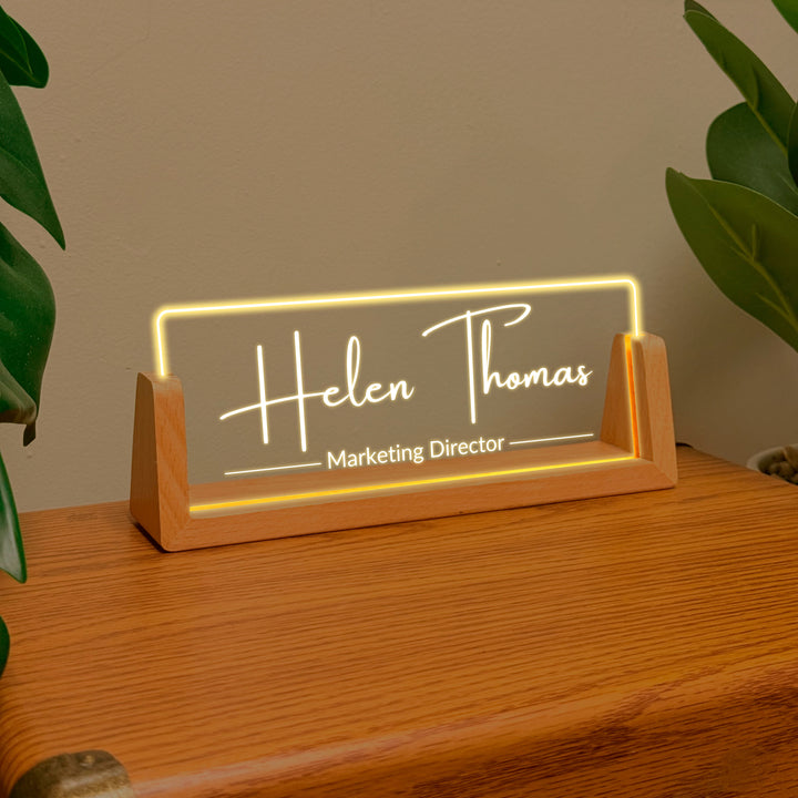 Led Light Office Name Plate for Desk