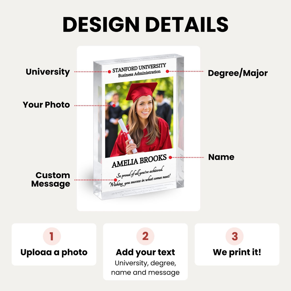 Personalized Graduation Photo Block