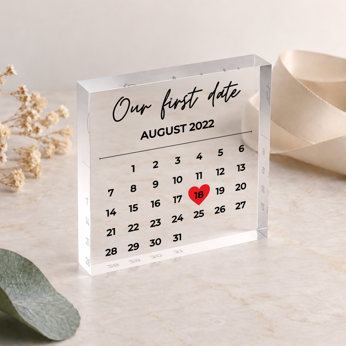 Personalized Calendar Keepsake for Anniversary