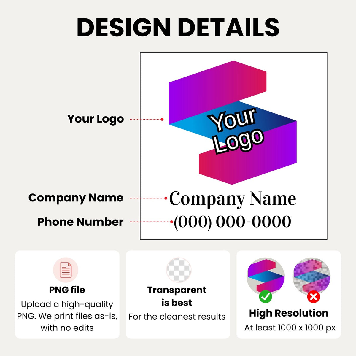 Tabletop Business Logo Sign