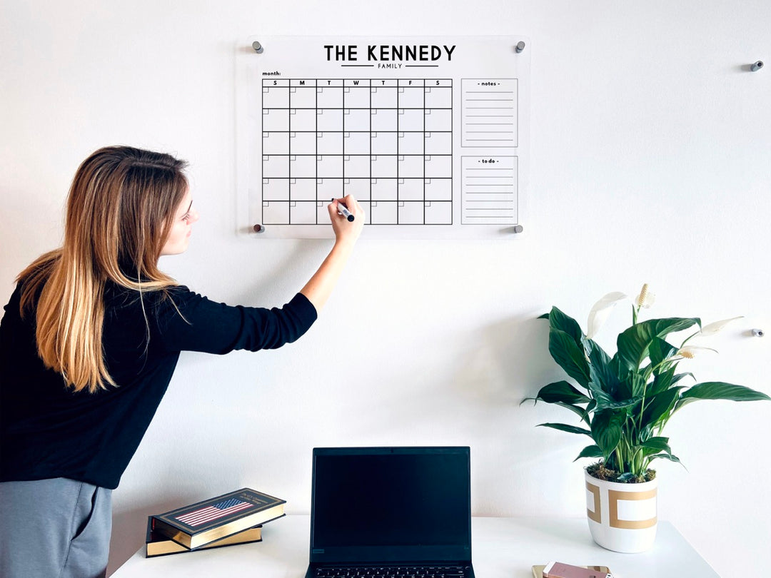 Personalized Monthly Family Calendar with 2 Side Headers