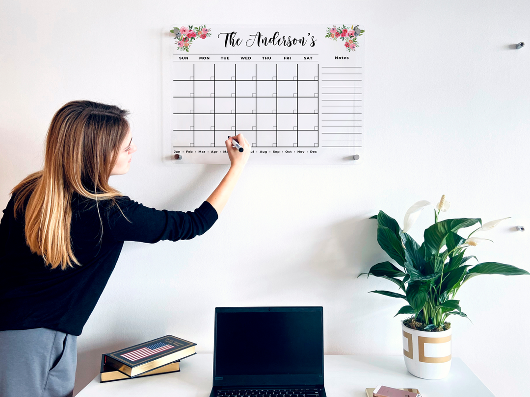 Personalized Flower Corners Wall Calendar
