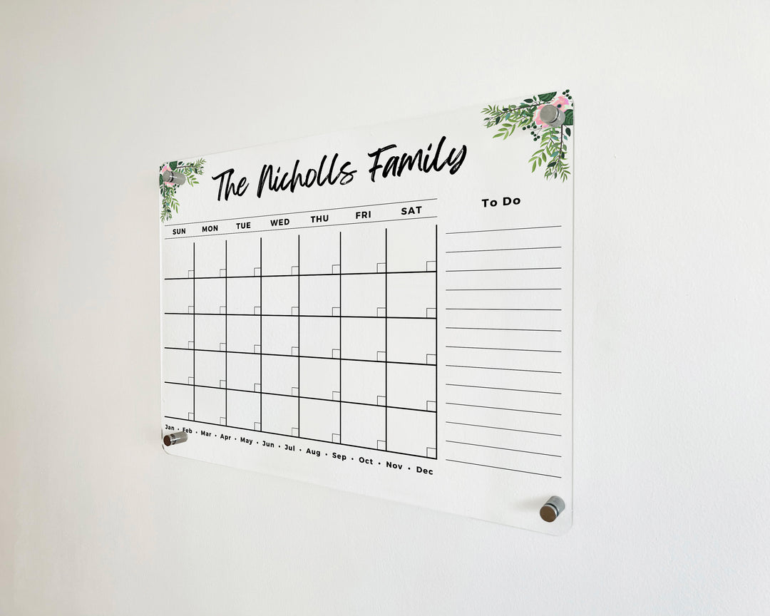 Personalized Flower Corners Wall Calendar