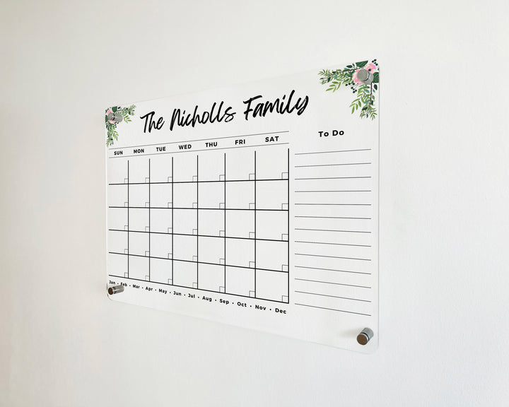 Personalized Flower Corners Wall Calendar