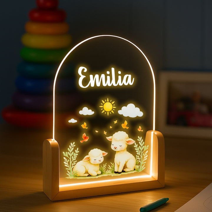 Sun & Sheep Personalized Night Lamp