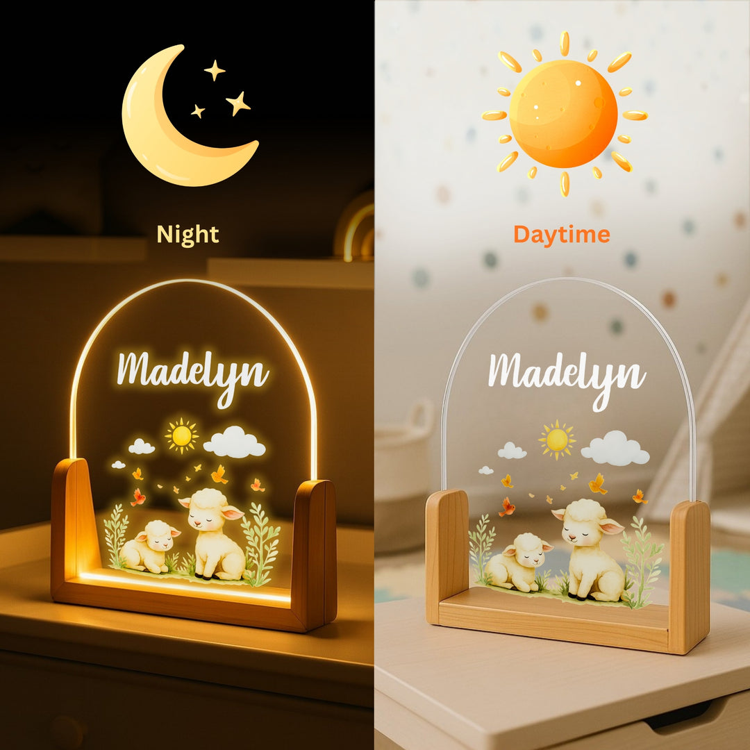 Sun & Sheep Personalized Night Lamp