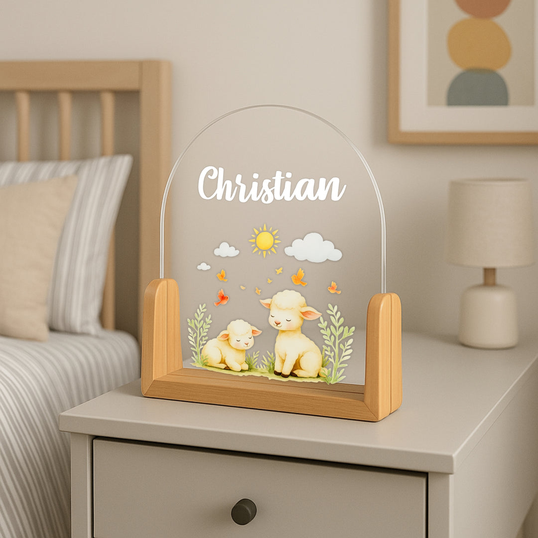 Sun & Sheep Personalized Night Lamp