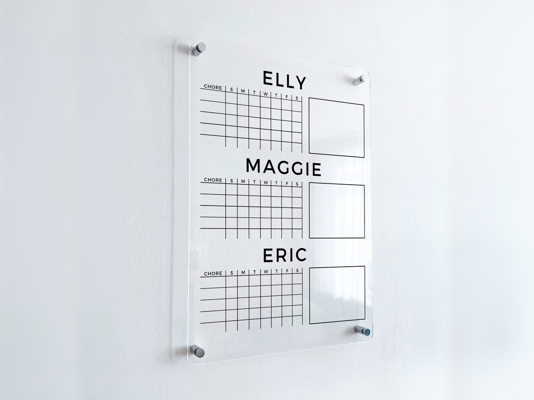 Personalized Multiple Kids Chore Chart & Checklist
