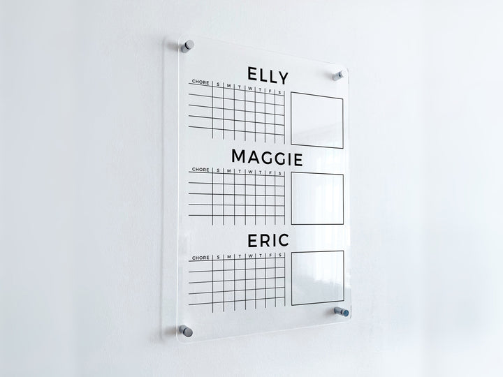 Personalized Multiple Kids Chore Chart & Checklist