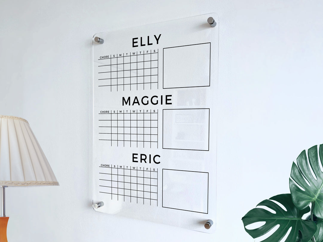 Personalized Multiple Kids Chore Chart & Checklist