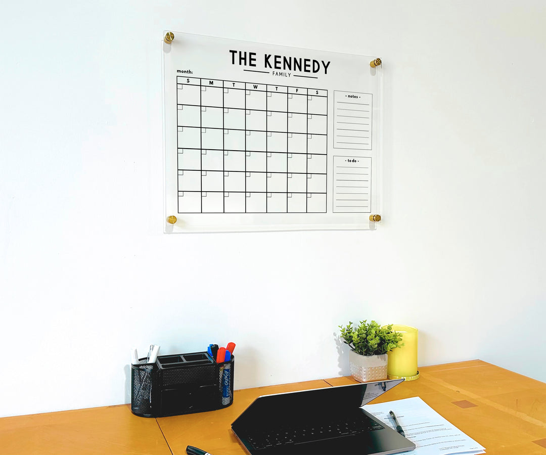 Personalized Monthly Family Calendar with 2 Side Headers