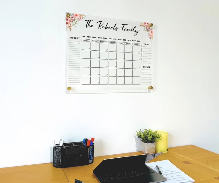 Personalized Floral Wall Calendar
