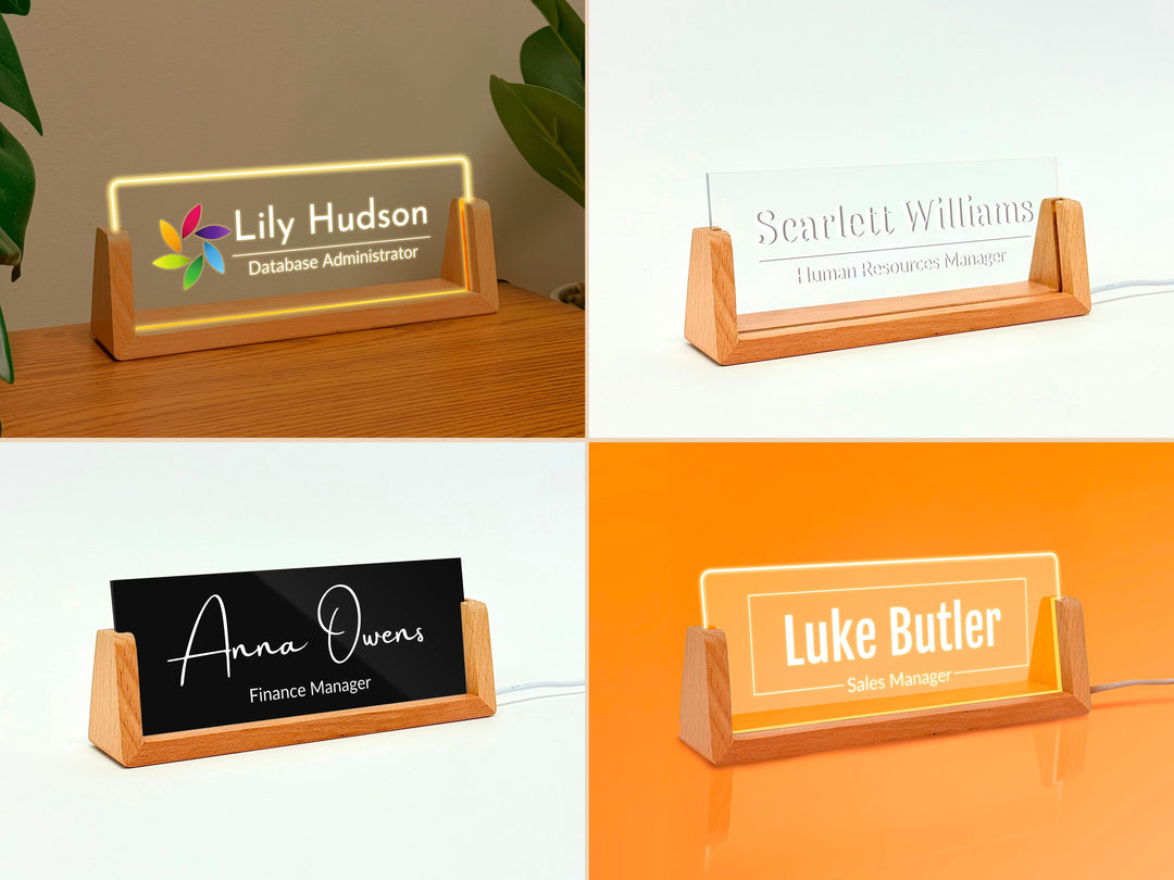 Led Light Office Name Plate for Desk