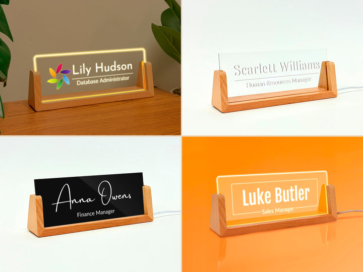 Led Light Office Name Plate for Desk
