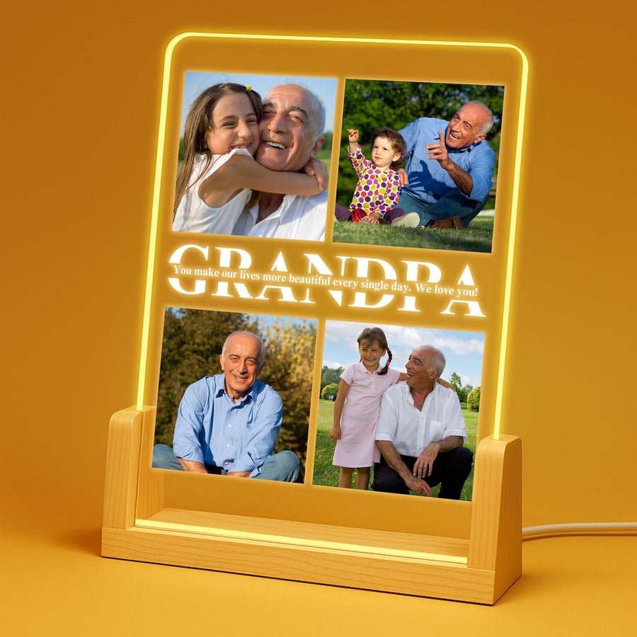 Grandpa Photo Collage Plaque