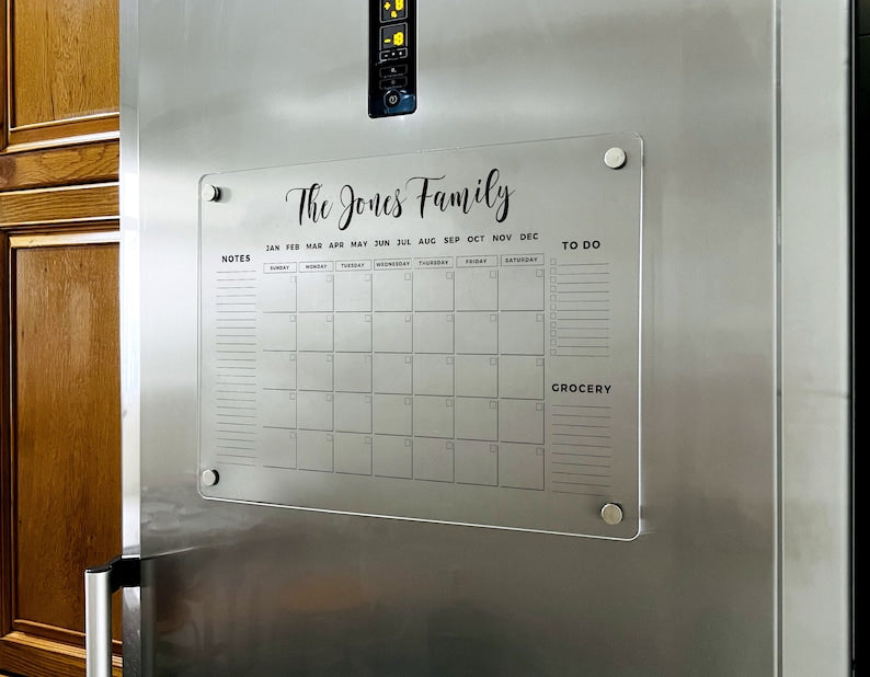 Magnetic Monthly Fridge Calendar with 3 Lists