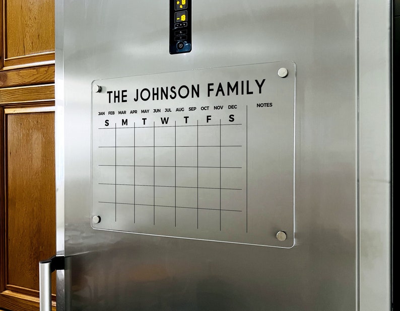 Magnetic Monthly Fridge Calendar with Notes