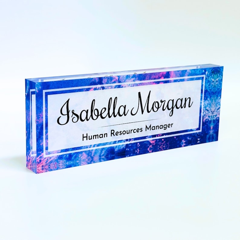 Personalized Acrylic Name Block - Indigo Dream