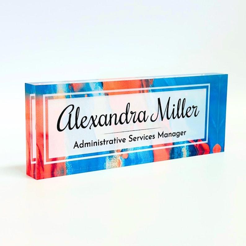 Personalized Acrylic Name Block - Colorful Paint