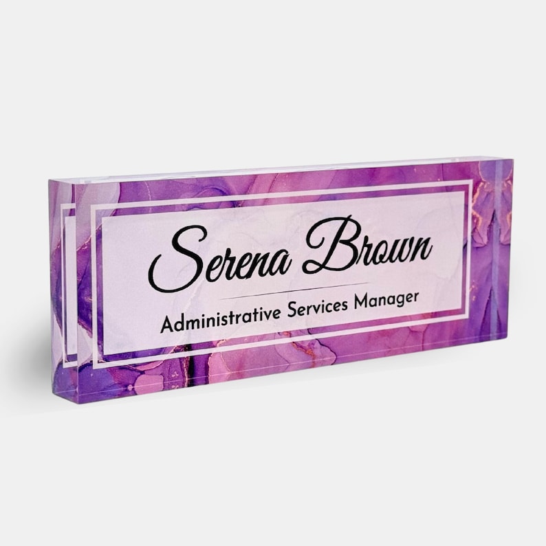 Personalized Acrylic Name Block - Purple Dream