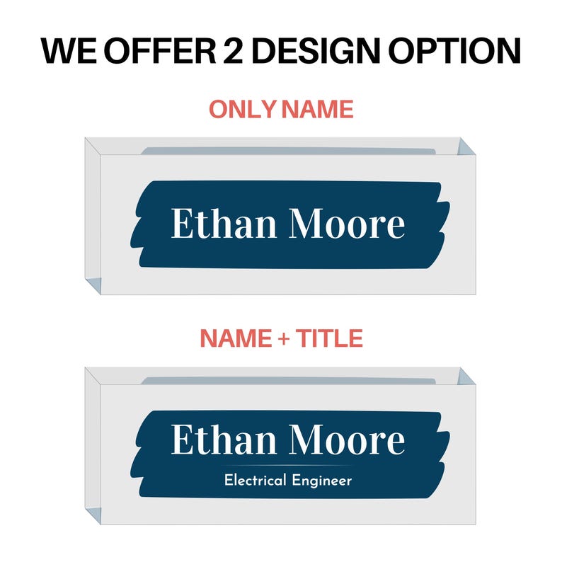 Personalized Acrylic Name Block - Navy Brush