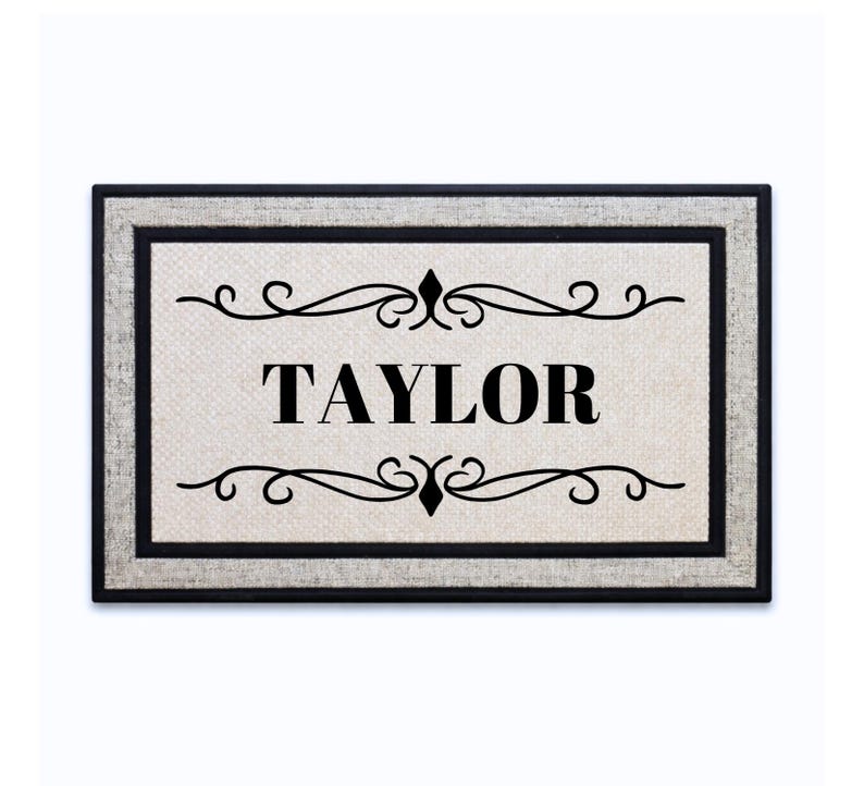 Flourish Family Name Door Mat