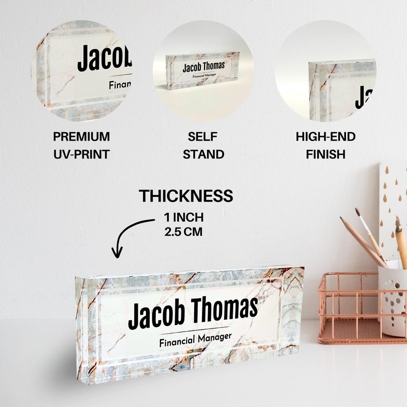 Personalized Acrylic Name Block - Indigo Dream