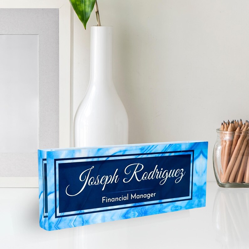 Personalized Acrylic Name Block - Colorful Paint
