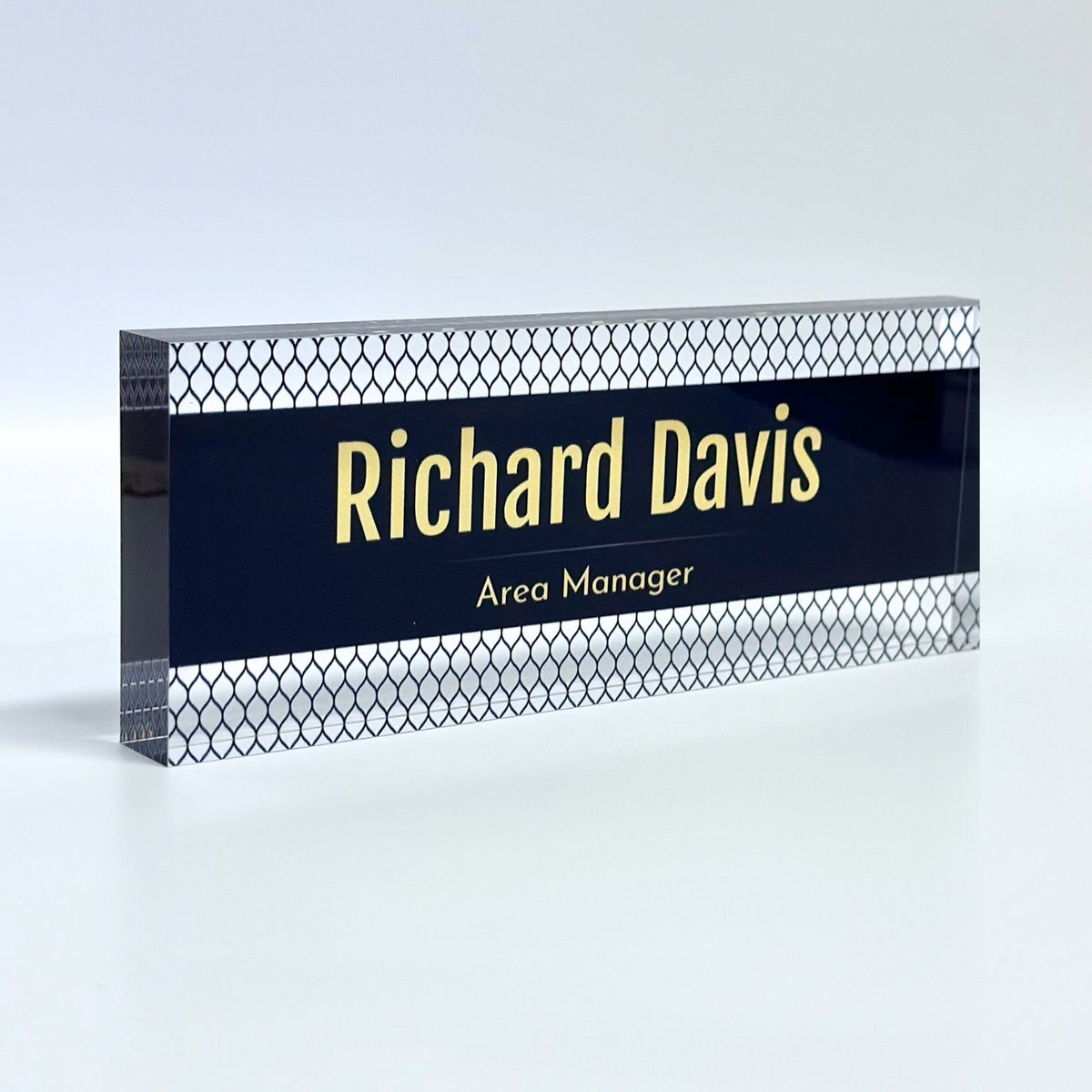 Personalized Acrylic Name Block - Elegant Navy