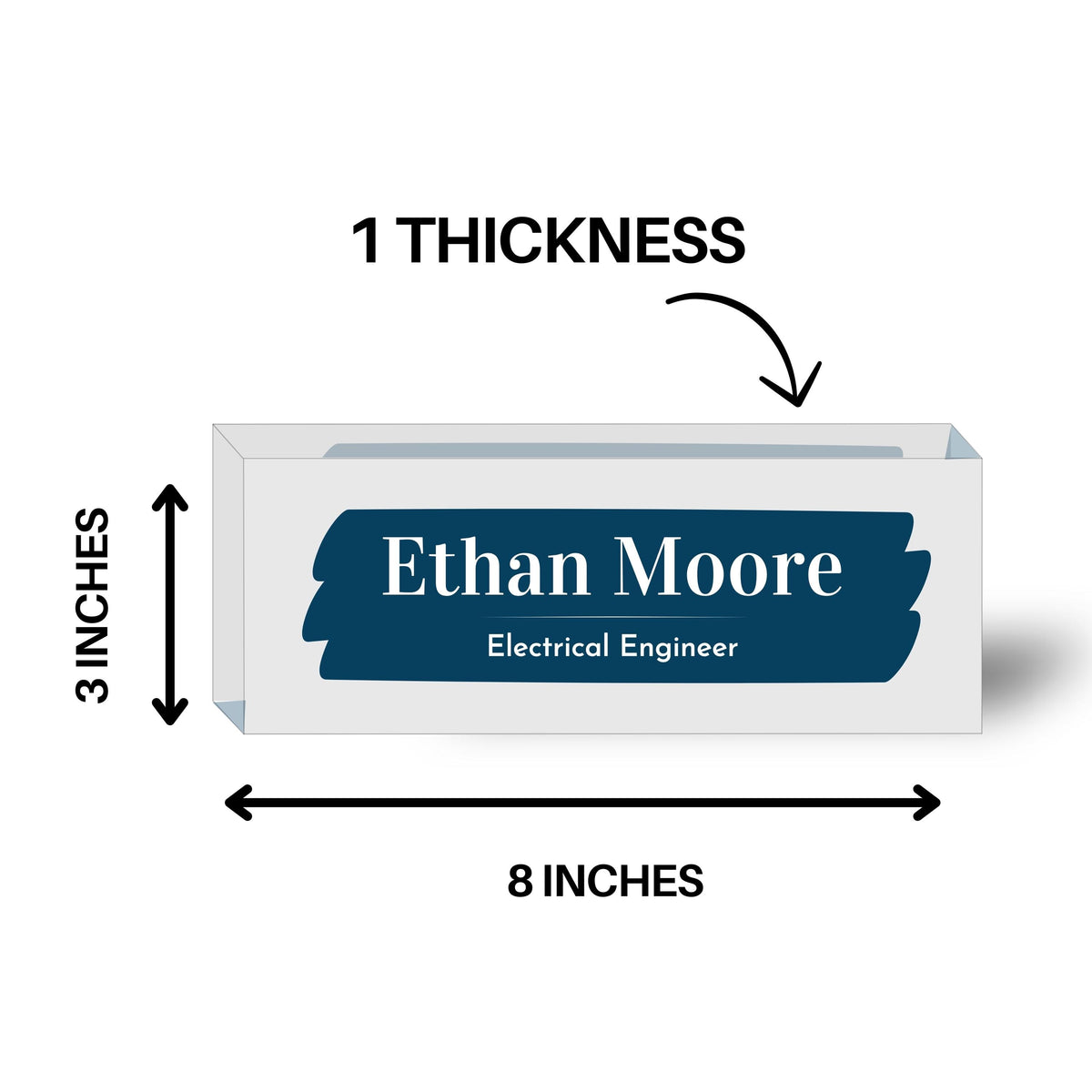 Personalized Acrylic Name Block - Navy Brush