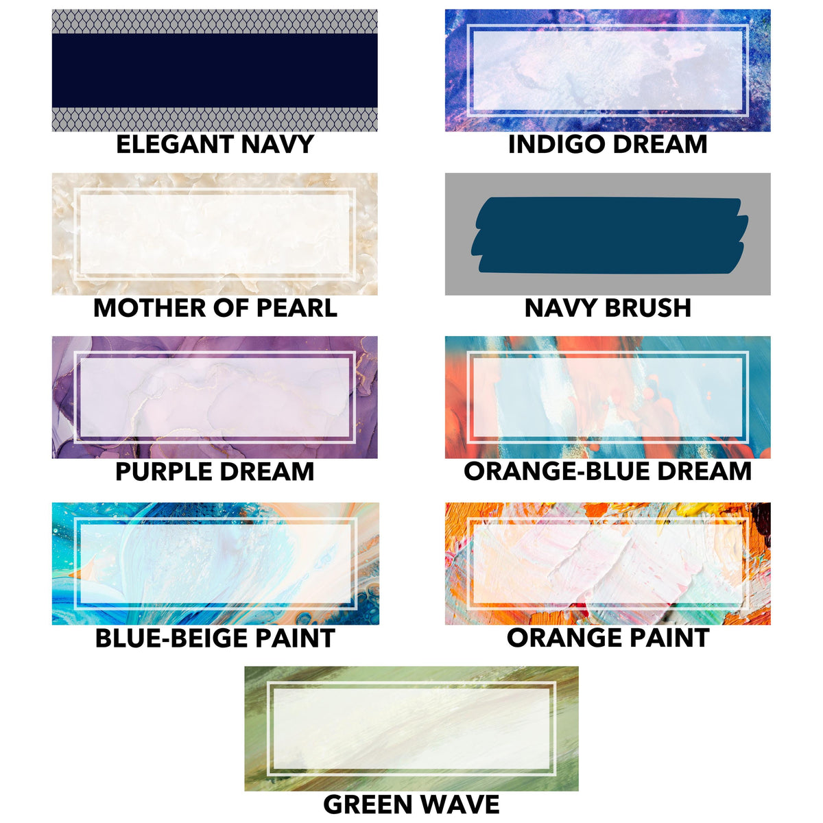 Personalized Acrylic Name Block - Blue-Beige Paint