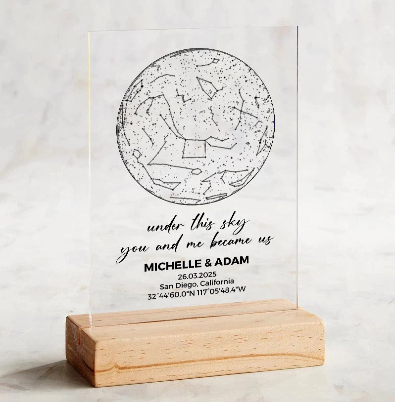 Custom Star Map Plaque 2L