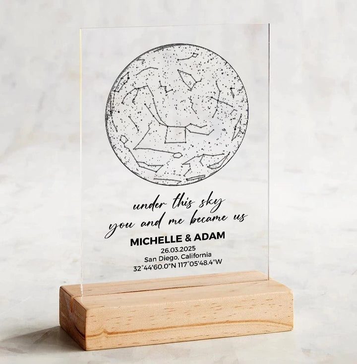 Custom Star Map Plaque 2L