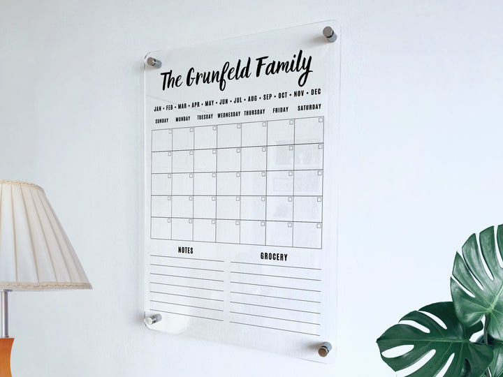 Custom Family Name Vertical Calendar