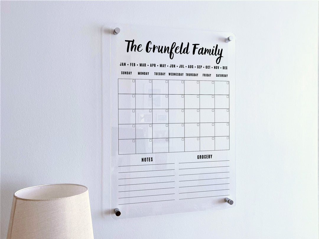 Custom Family Name Vertical Calendar