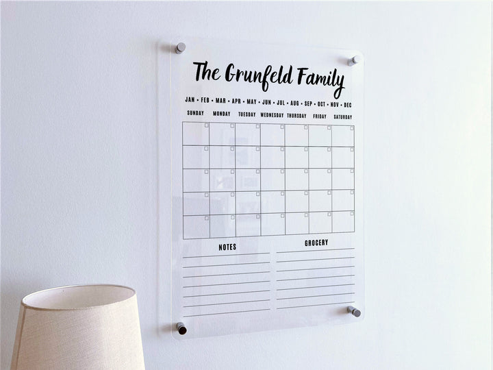 Custom Family Name Vertical Calendar