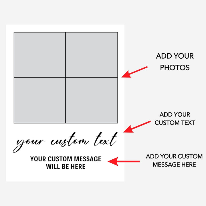 Acrylic 4 Photos Print with Stand & Handwriting Header