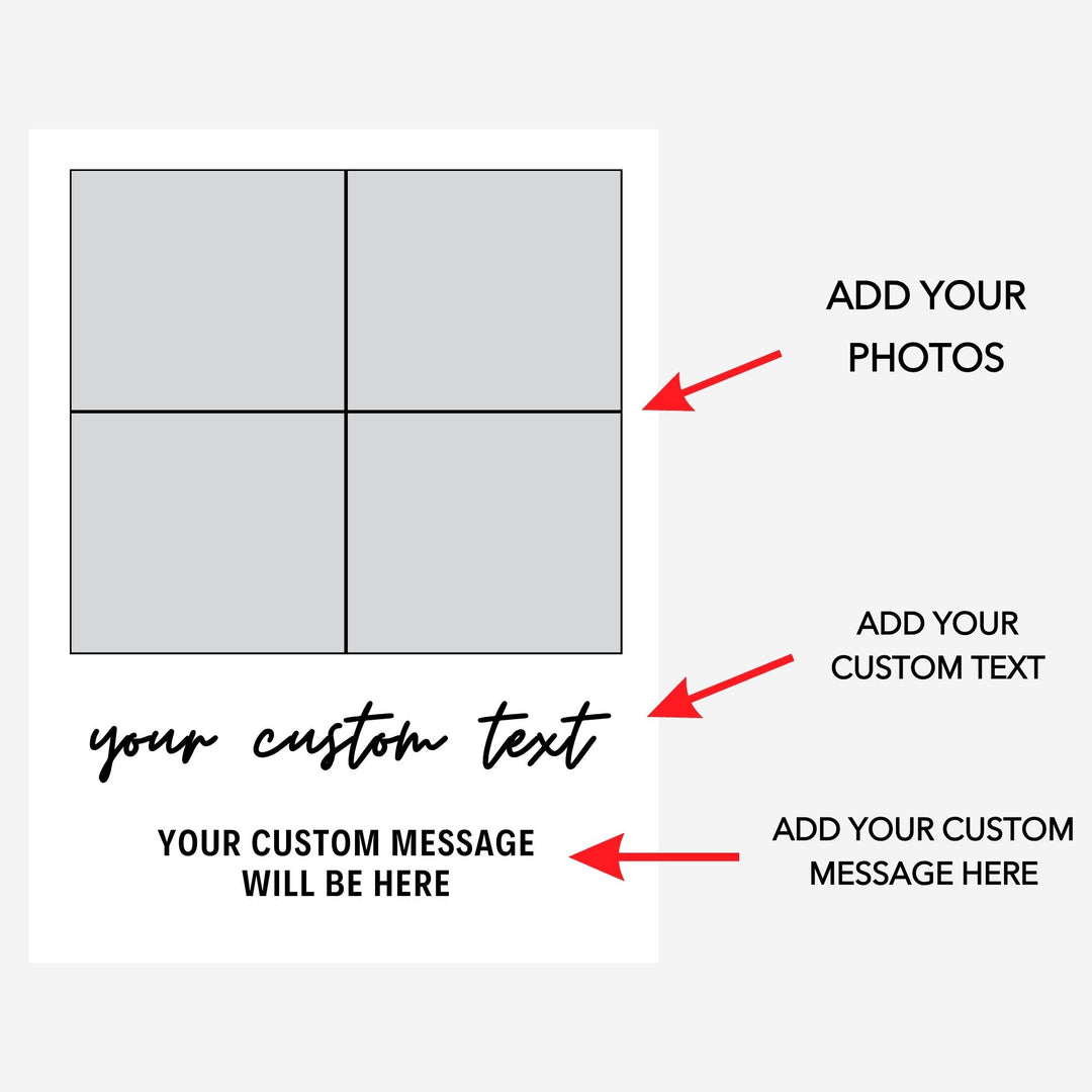 Acrylic 4 Photos Print with Stand & Handwriting Header