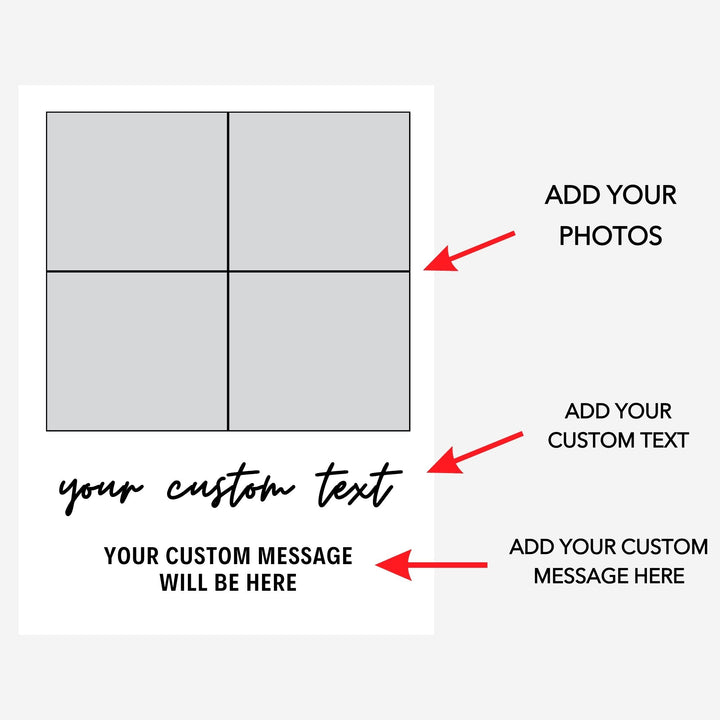 Acrylic 4 Photos Print with Stand & Handwriting Header