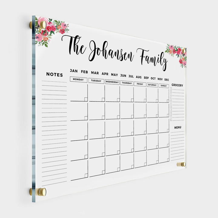 Personalized Floral Wall Calendar