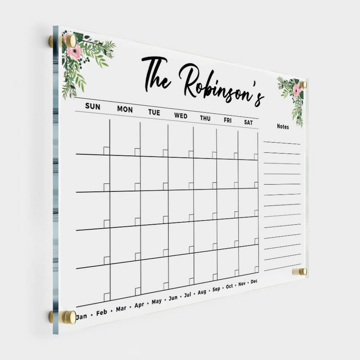 Personalized Flower Corners Wall Calendar