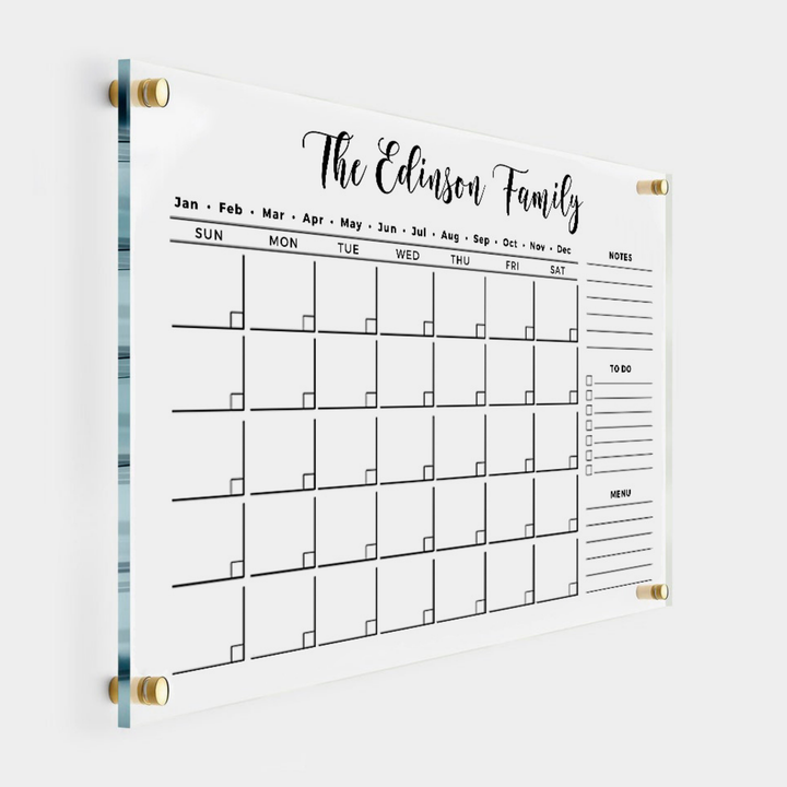 Personalized Wall Calendar 3 Custom Side Headers