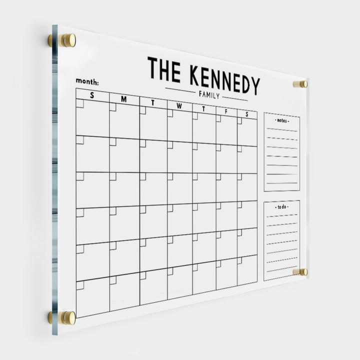 Personalized Monthly Family Calendar with 2 Side Headers