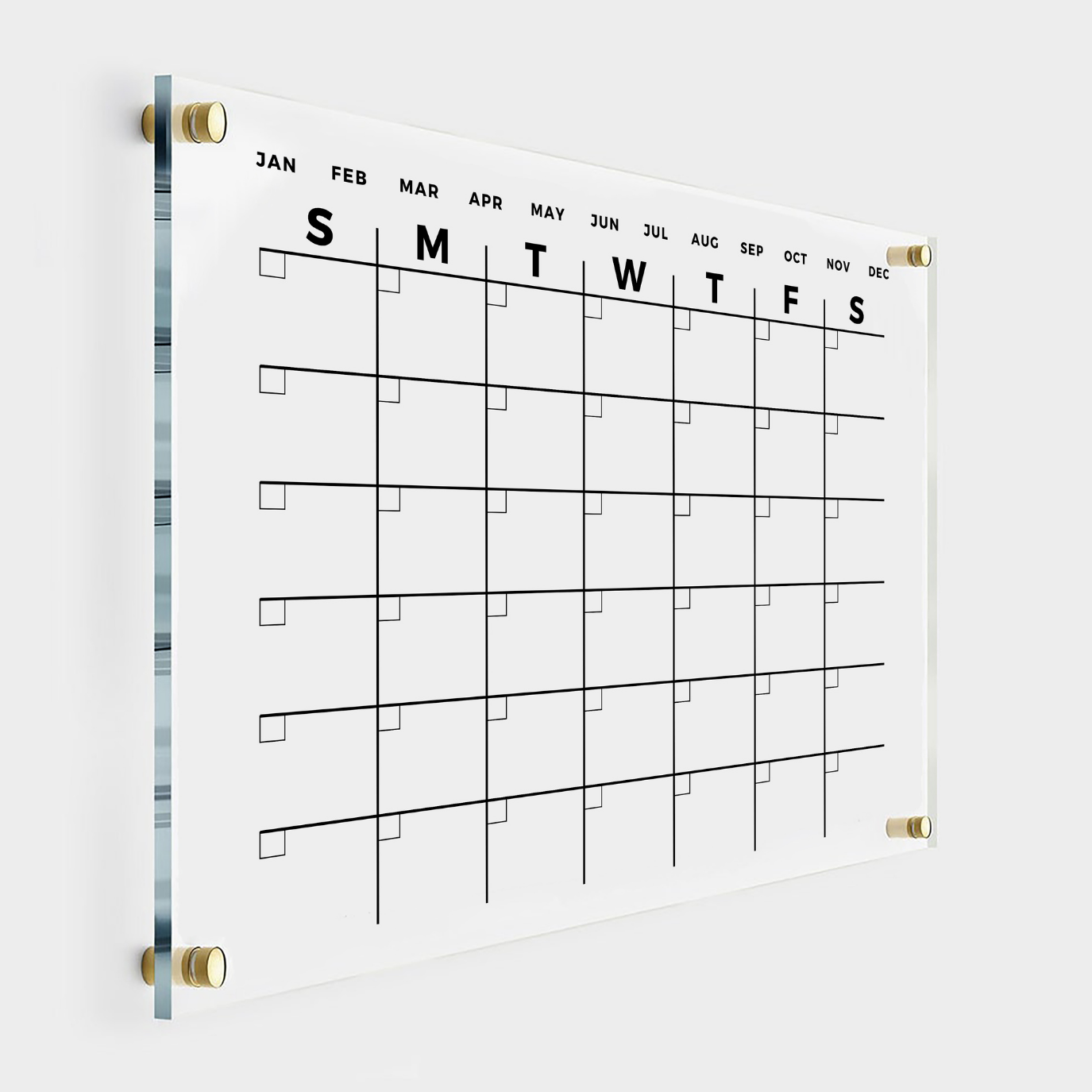 Personalized Monthly Wall Calendar with 6 Side Headers & Hardware Color ...